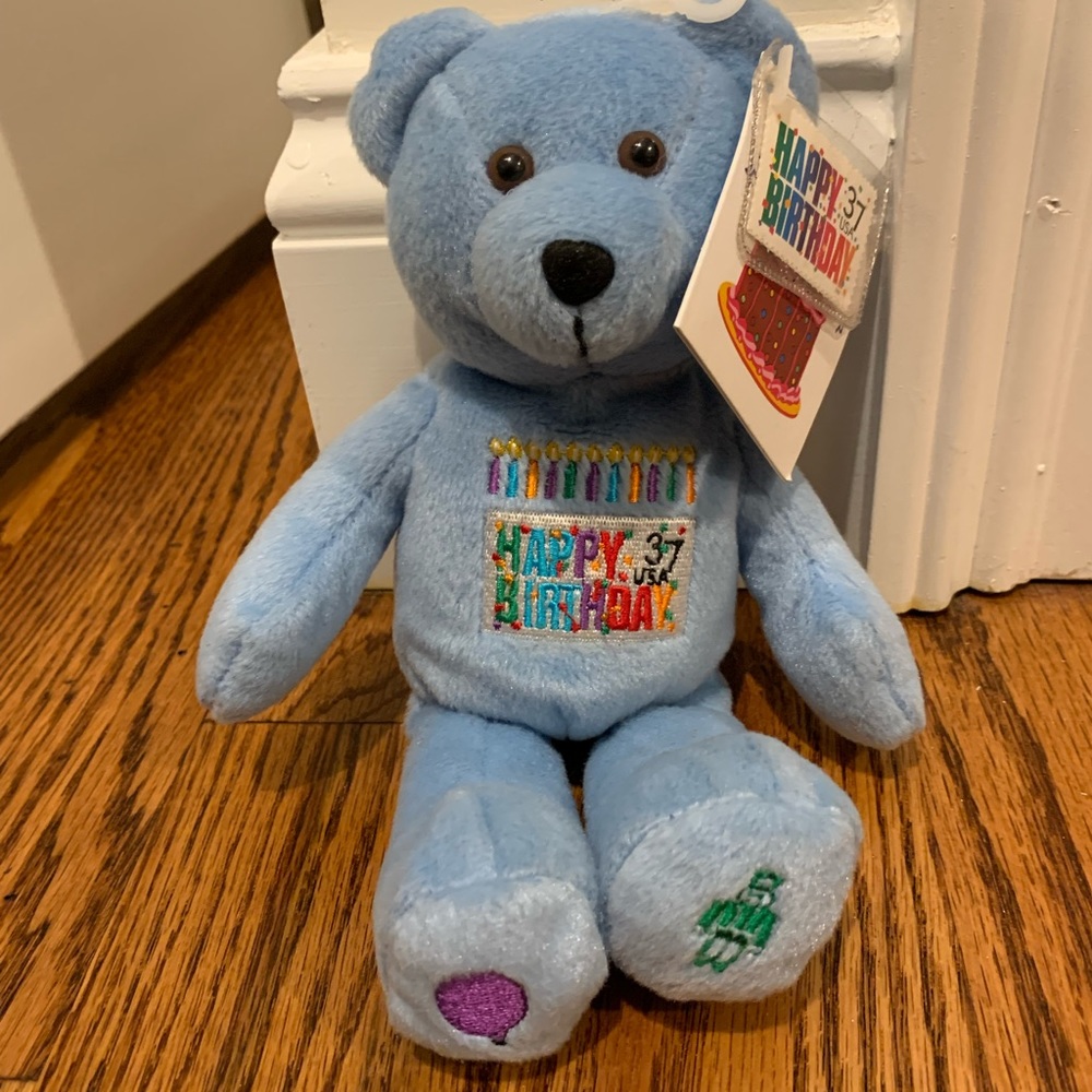 2002 USPS Happy Birthday Stamp Bear.. with tags